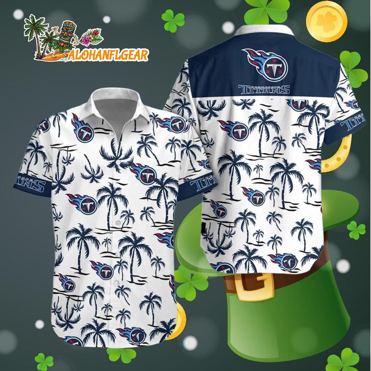 Tennessee Titans Coconut Logo Beach Hawaiian Shirt, NFL Aloha Shirt Tennessee Titans Coconut Logo Beach Hawaiian Shirt, NFL Aloha Shirt