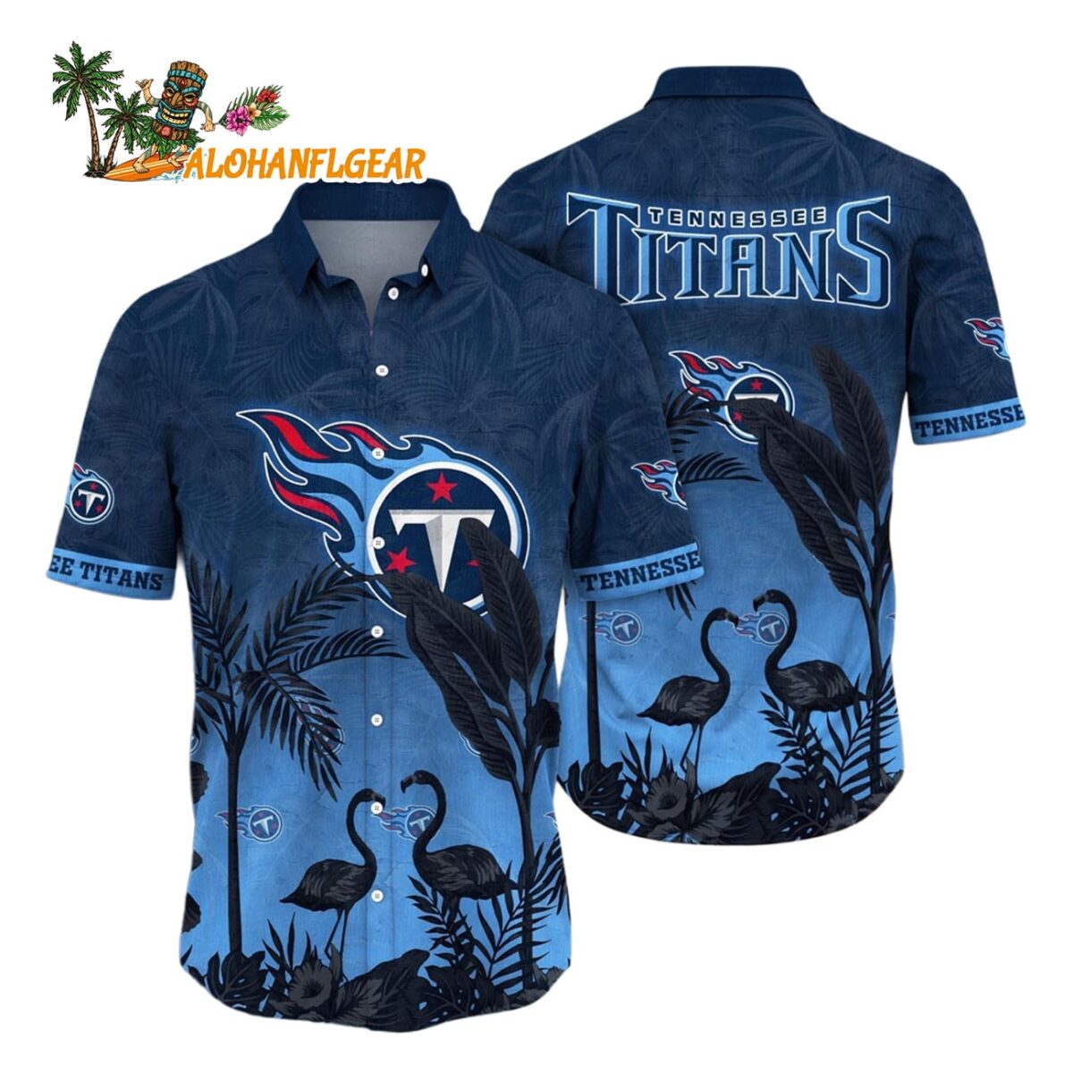 Tennessee Titans Flamingo And Flower Funny Hawaiian Shirt Tennessee Titans Aloha Shirt 1