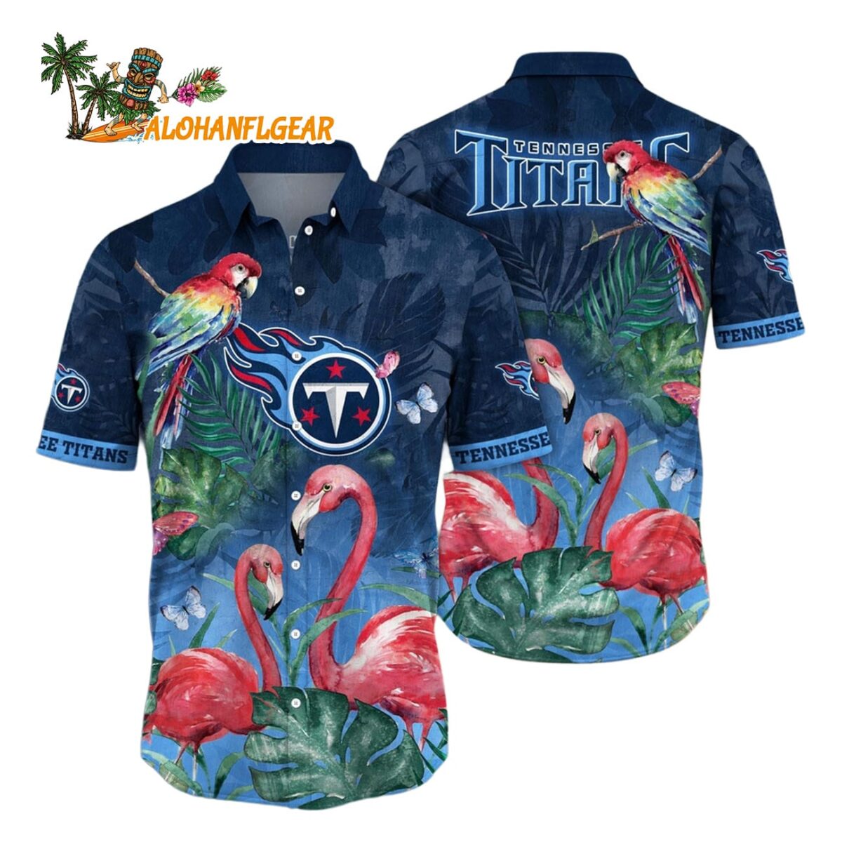 Tennessee Titans Flamingo And Flower Hawaiian Shirt Tennessee Titans Aloha Shirt 1