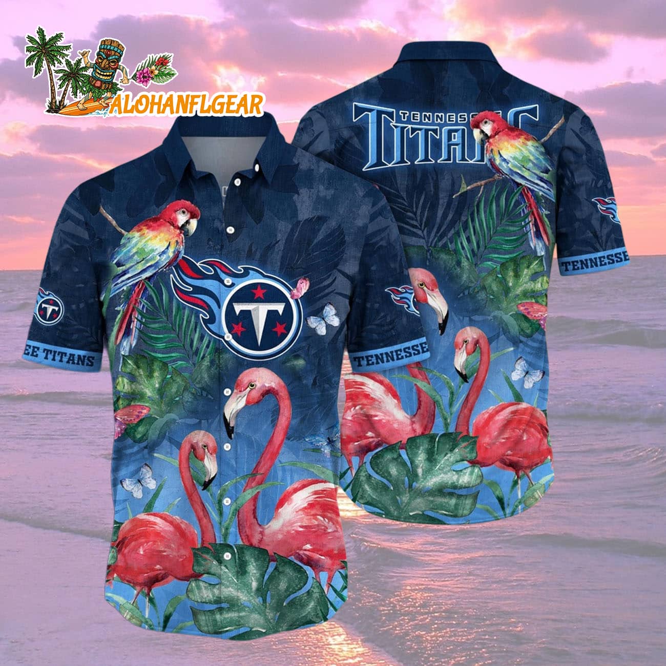 Tennessee Titans Flamingo And Flower Hawaiian Shirt, Tennessee Titans Aloha Shirt Tennessee Titans Flamingo And Flower Hawaiian Shirt, Tennessee Titans Aloha Shirt