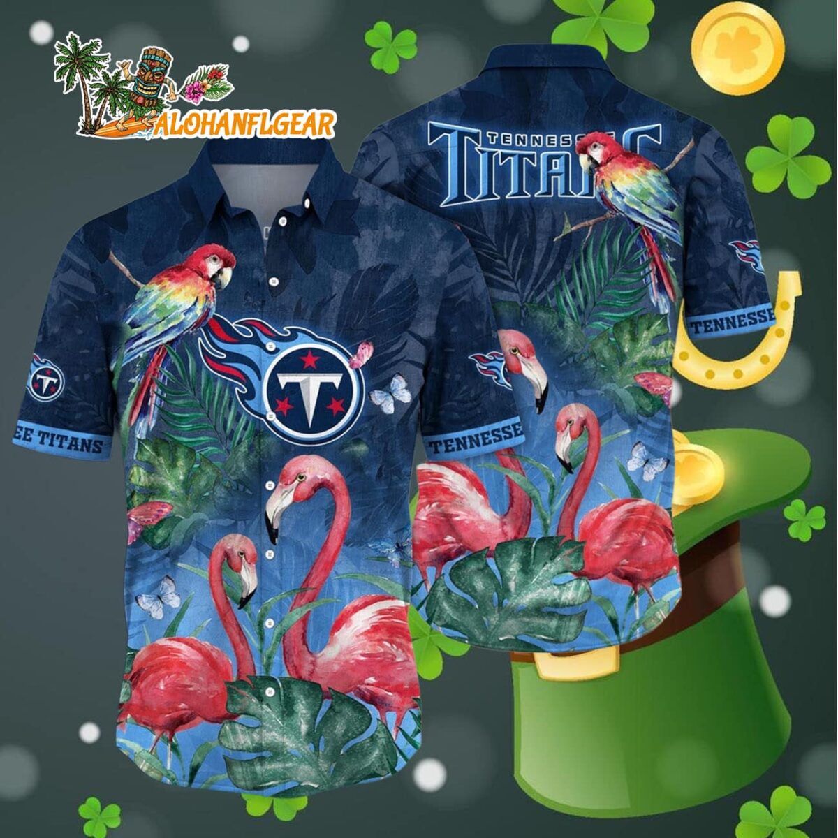 Tennessee Titans Flamingo And Flower Hawaiian Shirt Tennessee Titans Aloha Shirt 4