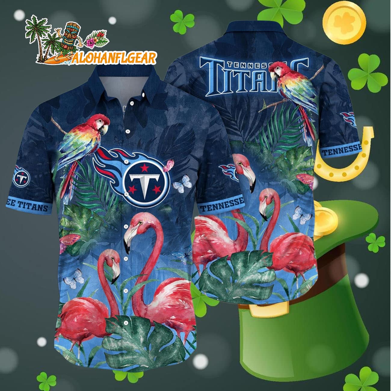 Tennessee Titans Flamingo And Flower Hawaiian Shirt, Tennessee Titans Aloha Shirt Tennessee Titans Flamingo And Flower Hawaiian Shirt, Tennessee Titans Aloha Shirt