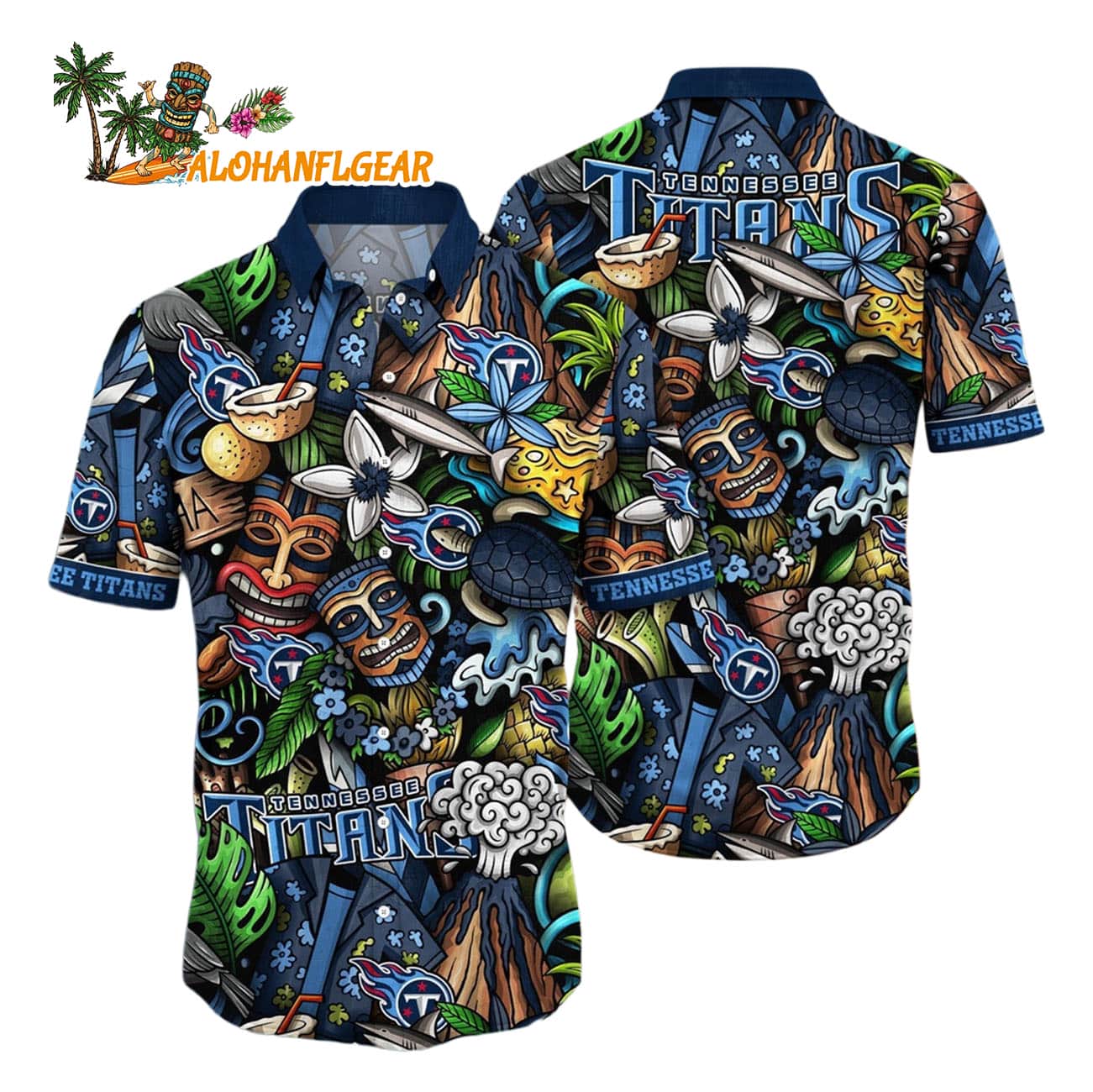 Tennessee Titans Flower Tiki Me Off Hawaiian Shirt, Tennessee Titans Aloha Shirt Tennessee Titans Flower Tiki Me Off Hawaiian Shirt, Tennessee Titans Aloha Shirt