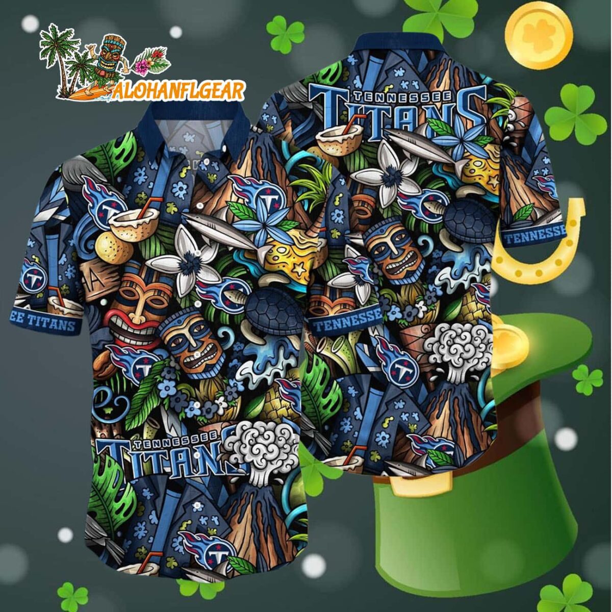 Tennessee Titans Flower Tiki Me Off Hawaiian Shirt Tennessee Titans Aloha Shirt 4