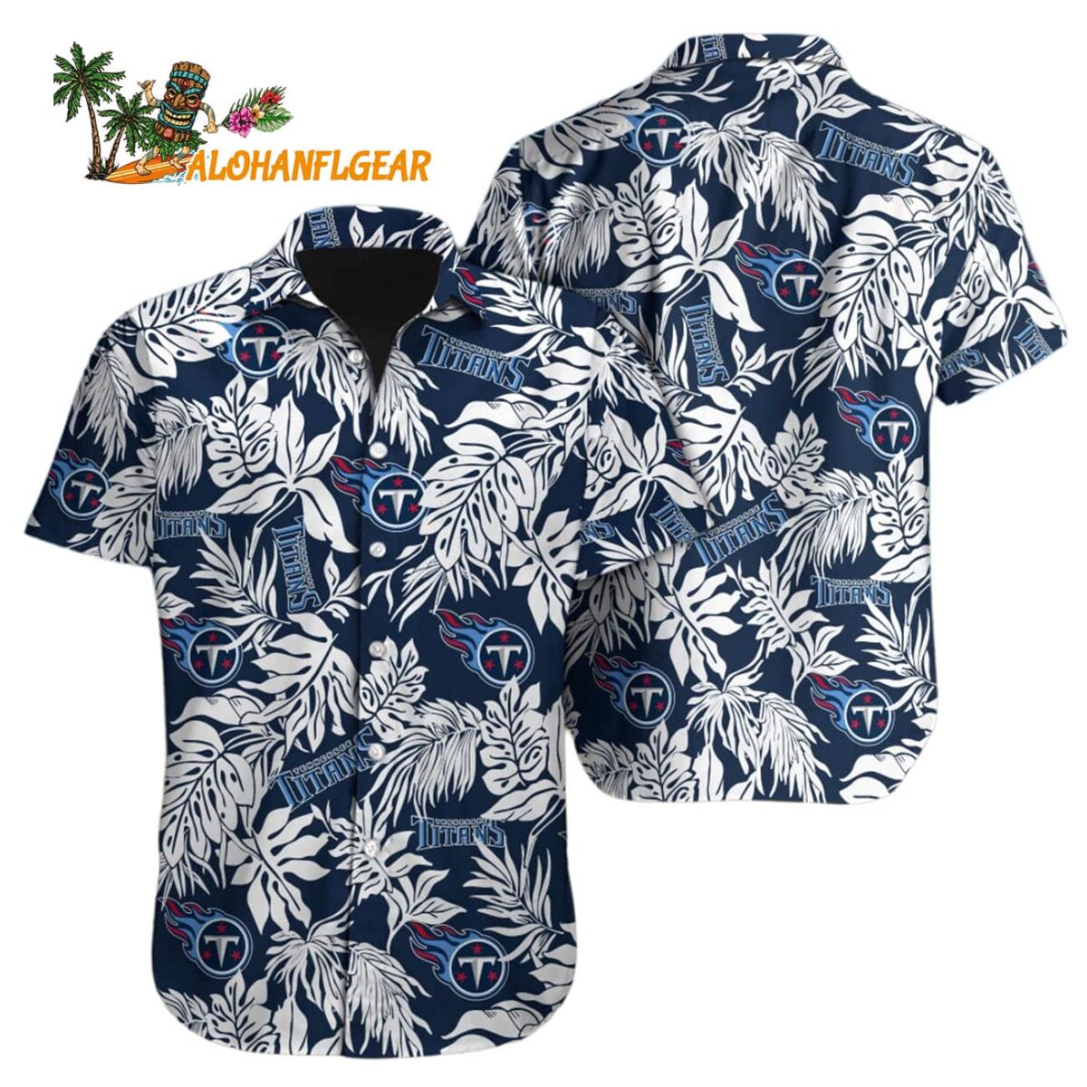 Tennessee Titans Tropical Leafs Designs Hawaiian Shirt Tennessee Titans Aloha Shirt 1