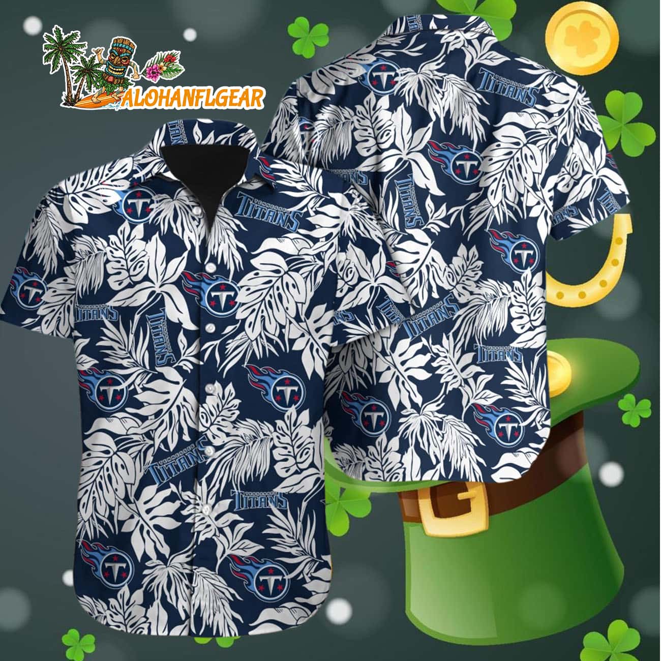 Tennessee Titans Tropical Leafs Designs Hawaiian Shirt, Tennessee Titans Aloha Shirt Tennessee Titans Tropical Leafs Designs Hawaiian Shirt, Tennessee Titans Aloha Shirt