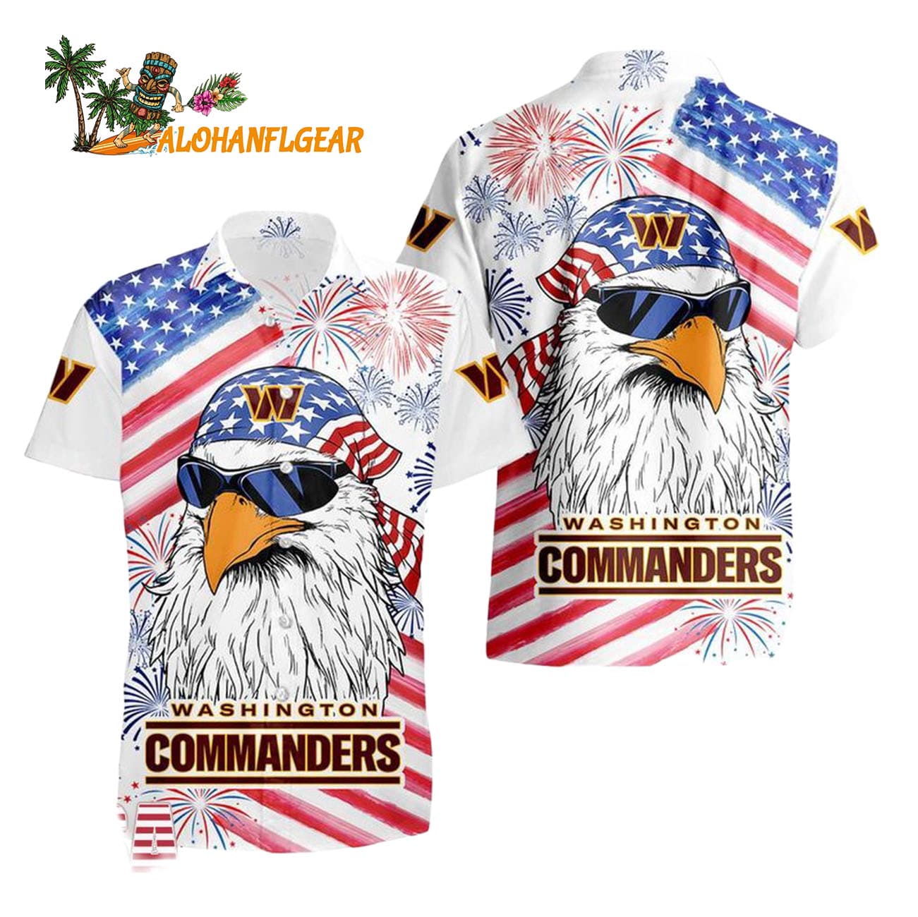 Washington Commanders American Eagle Emblem Hawaiian Shirt Washington Commanders American Eagle Emblem Hawaiian Shirt