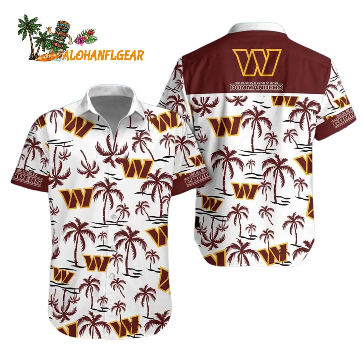 Washington Commanders Coconut Logo Beach Hawaiian Shirt NFL Aloha Shirt 1