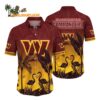 Washington Commanders Flamingo And Flower Funny Hawaiian Shirt Washington Redskins Aloha Shirt 1