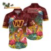 Washington Commanders Flamingo And Flower Hawaiian Shirt Washington Redskins Aloha Shirt 1