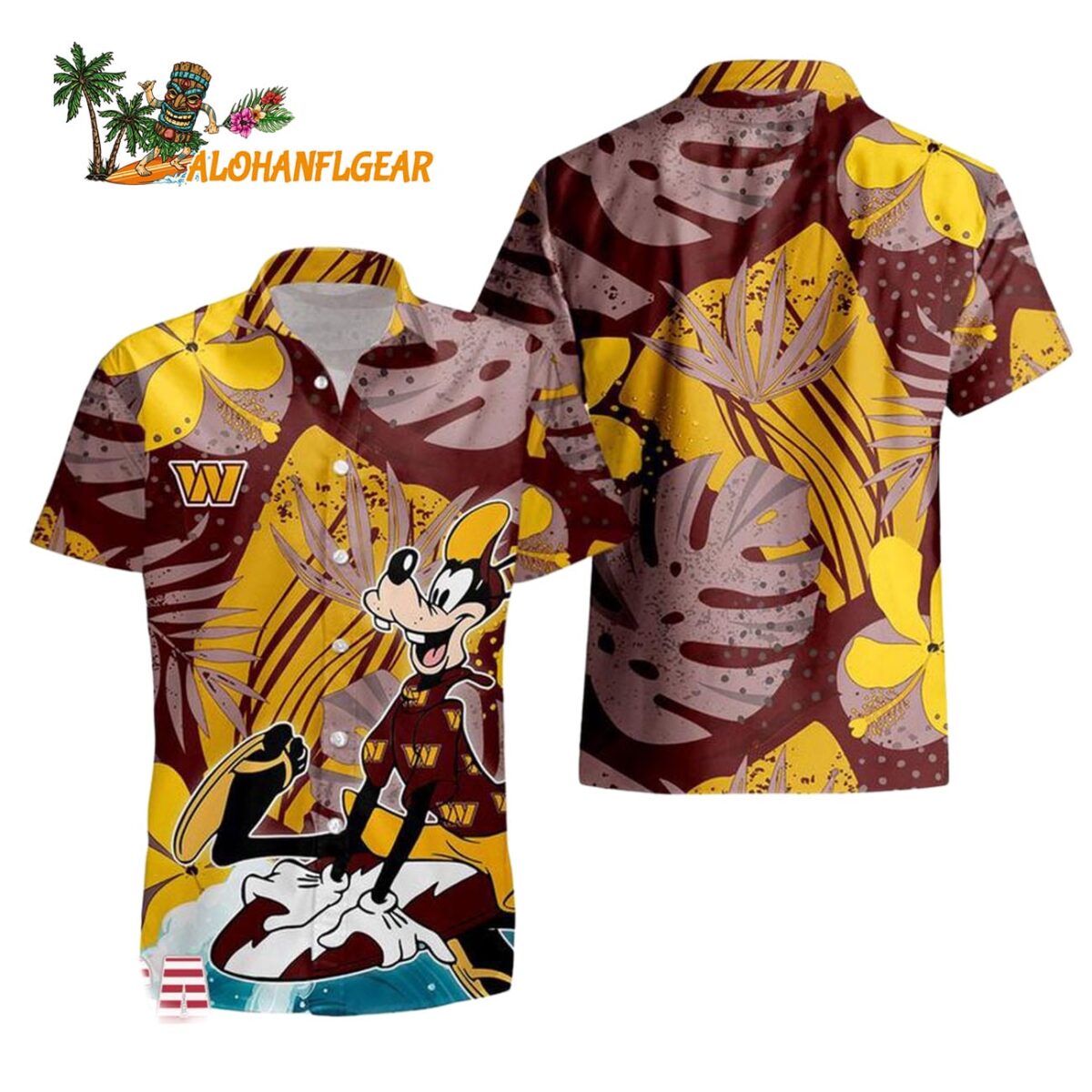 Washington Commanders Goofy Disney Limited Edition Hawaiian Shirt Washington Commanders Aloha Shirt 1