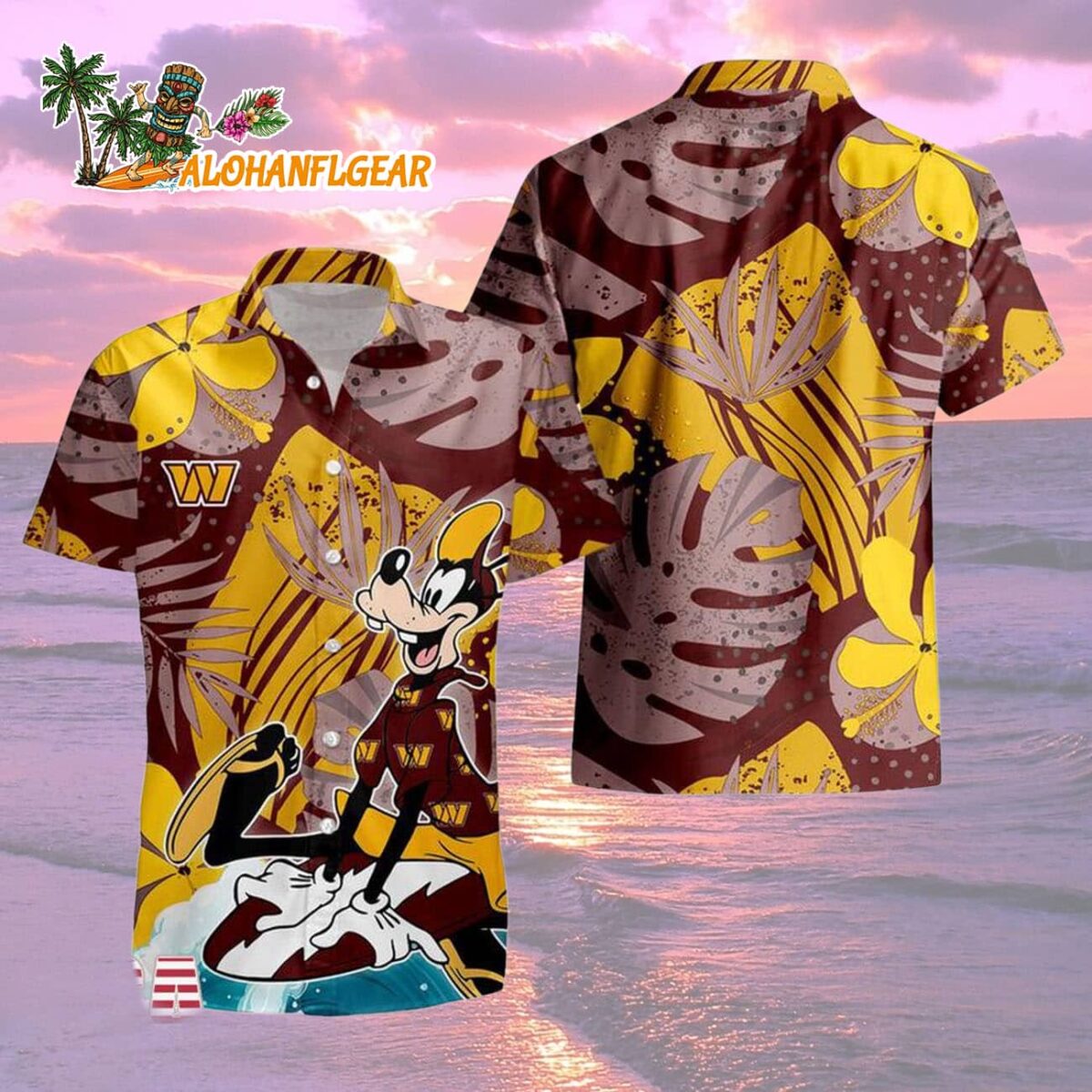 Washington Commanders Goofy Disney Limited Edition Hawaiian Shirt Washington Commanders Aloha Shirt 2