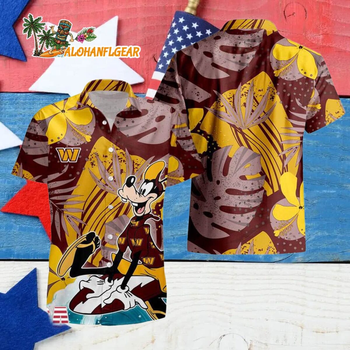Washington Commanders Goofy Disney Limited Edition Hawaiian Shirt Washington Commanders Aloha Shirt 4