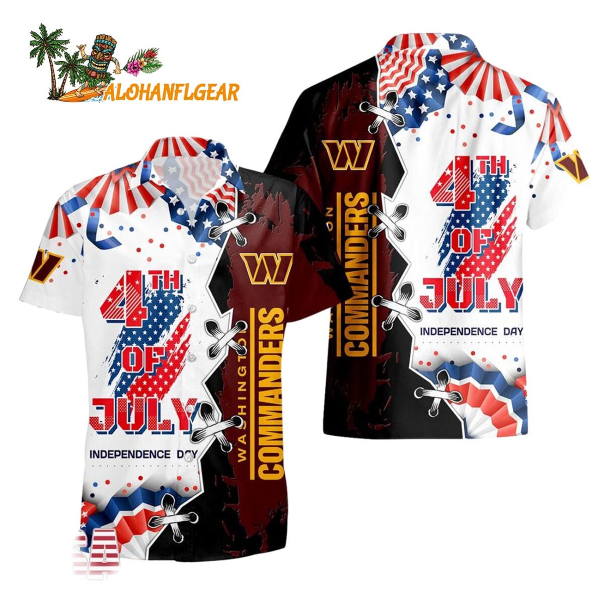 Washington Commanders Happy Independence Day Resurgence Hawaiian Shirt NFL Aloha Shirt 1