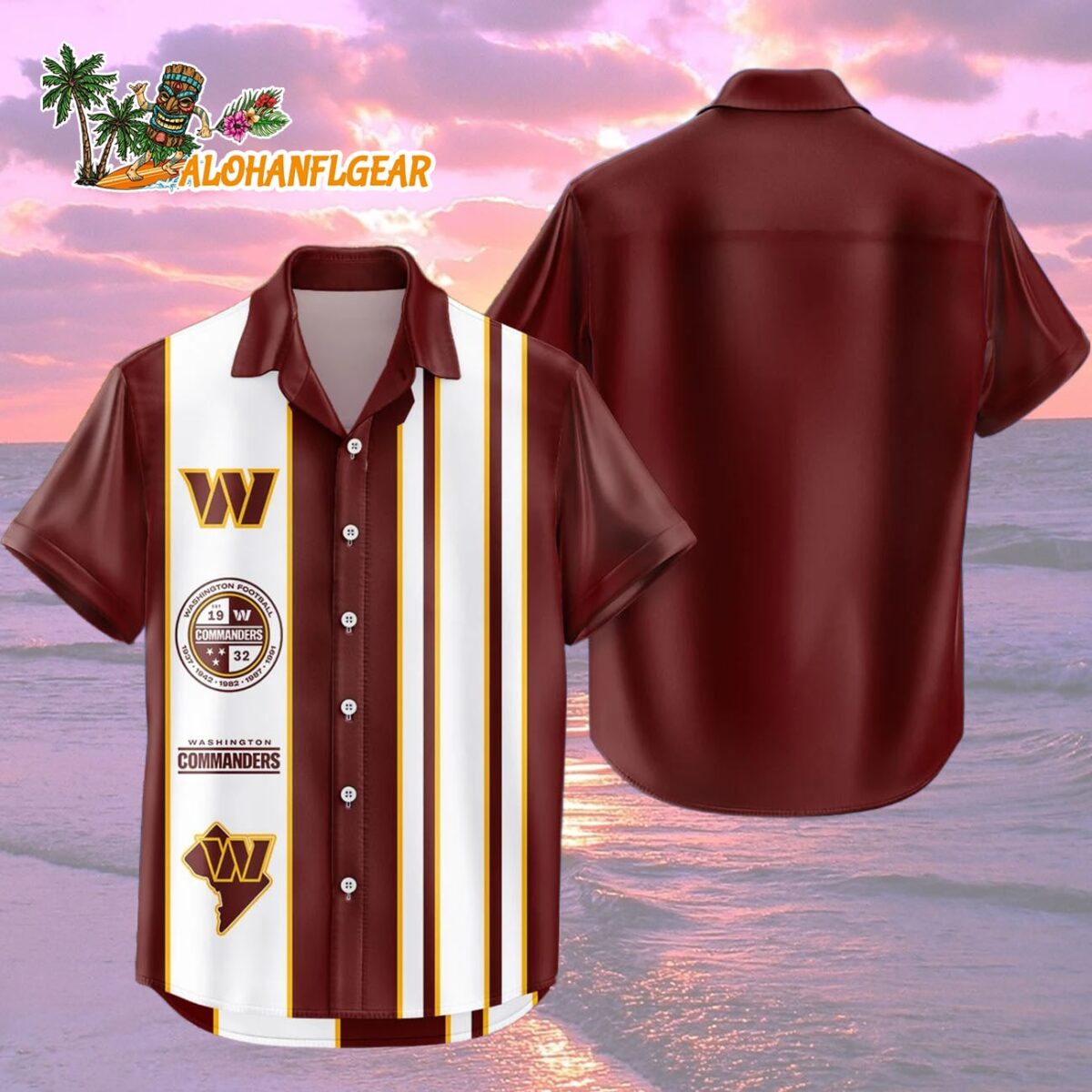 Washington Commanders Hawaiian Shirt Classic Color Contrast, Tennessee Titans Aloha Shirt 1 Washington Commanders Hawaiian Shirt Classic Color Contrast 2