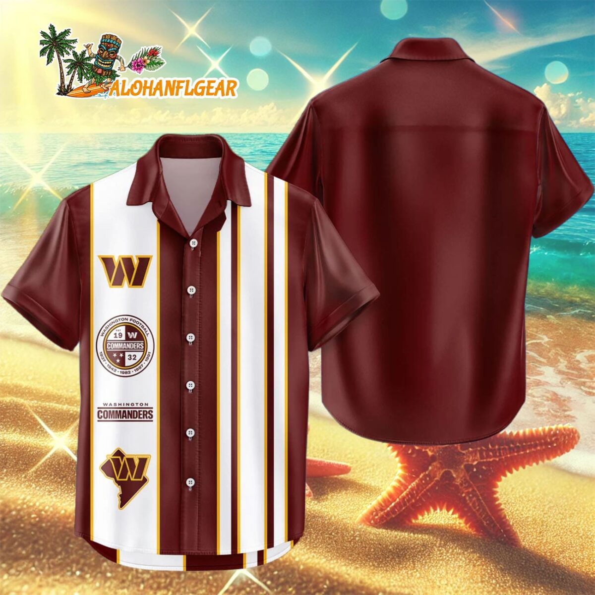 Washington Commanders Hawaiian Shirt Classic Color Contrast, Tennessee Titans Aloha Shirt 2 Washington Commanders Hawaiian Shirt Classic Color Contrast 3
