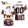 Washington Commanders Hibiscus Flower Custom Name Hawaiian Shirt NFL Aloha Shirt 1