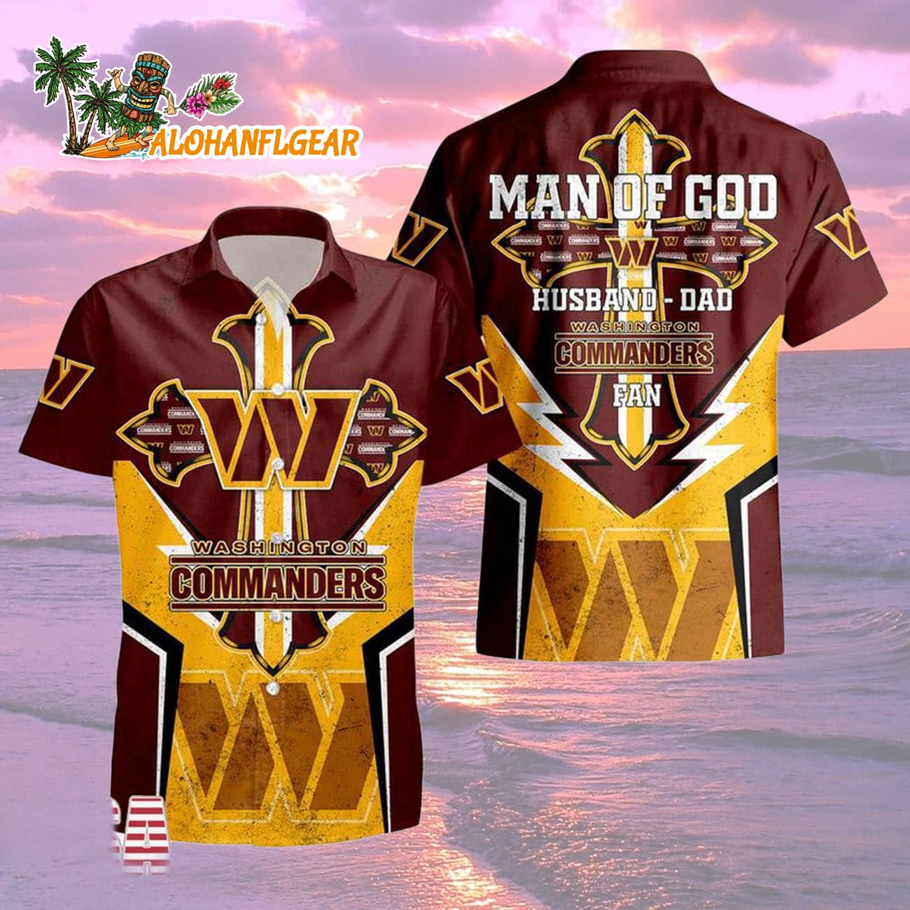 Washington Commanders Man Of God Gift For Fathers Day Hawaiian Shirt, Washington Commanders Aloha Shirt Washington Commanders Man Of God Gift For Fathers Day Hawaiian Shirt, Washington Commanders Aloha Shirt