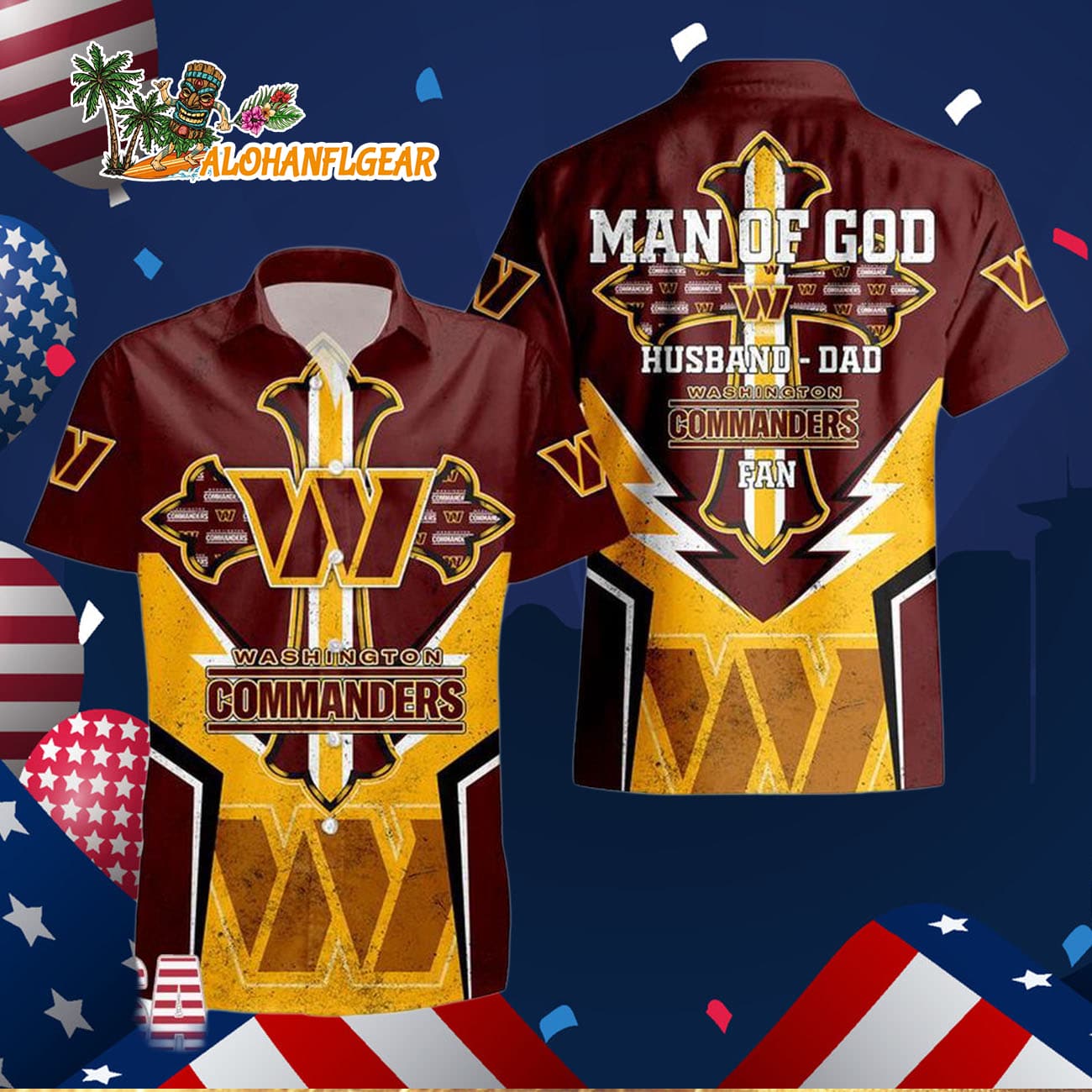Washington Commanders Man Of God Gift For Fathers Day Hawaiian Shirt, Washington Commanders Aloha Shirt Washington Commanders Man Of God Gift For Fathers Day Hawaiian Shirt, Washington Commanders Aloha Shirt