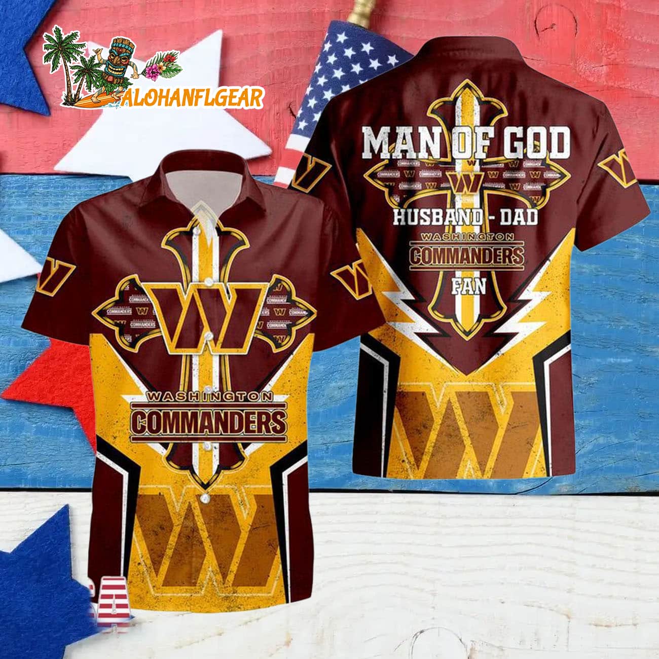 Washington Commanders Man Of God Gift For Fathers Day Hawaiian Shirt, Washington Commanders Aloha Shirt Washington Commanders Man Of God Gift For Fathers Day Hawaiian Shirt, Washington Commanders Aloha Shirt