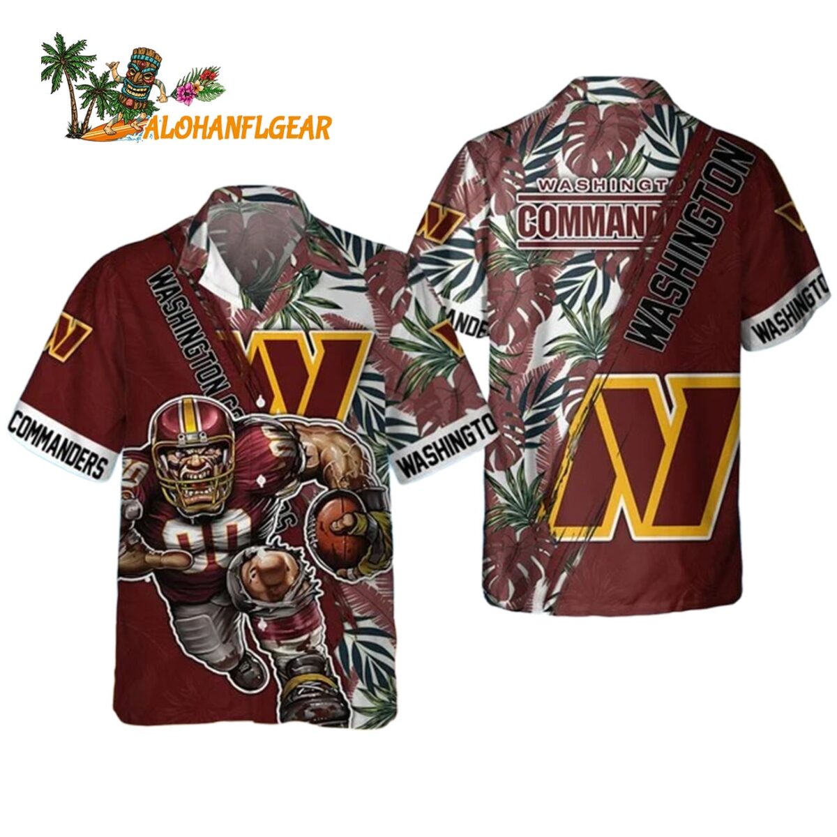 Washington Commanders Mascot Summer Hawaiian Shirt Washington Commanders Aloha Shirt 1