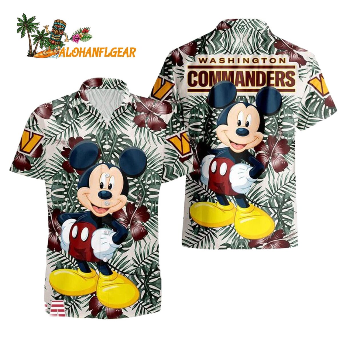 Washington Commanders Mickey Disney Limited Edition Hawaiian Shirt Washington Commanders Aloha Shirt 1
