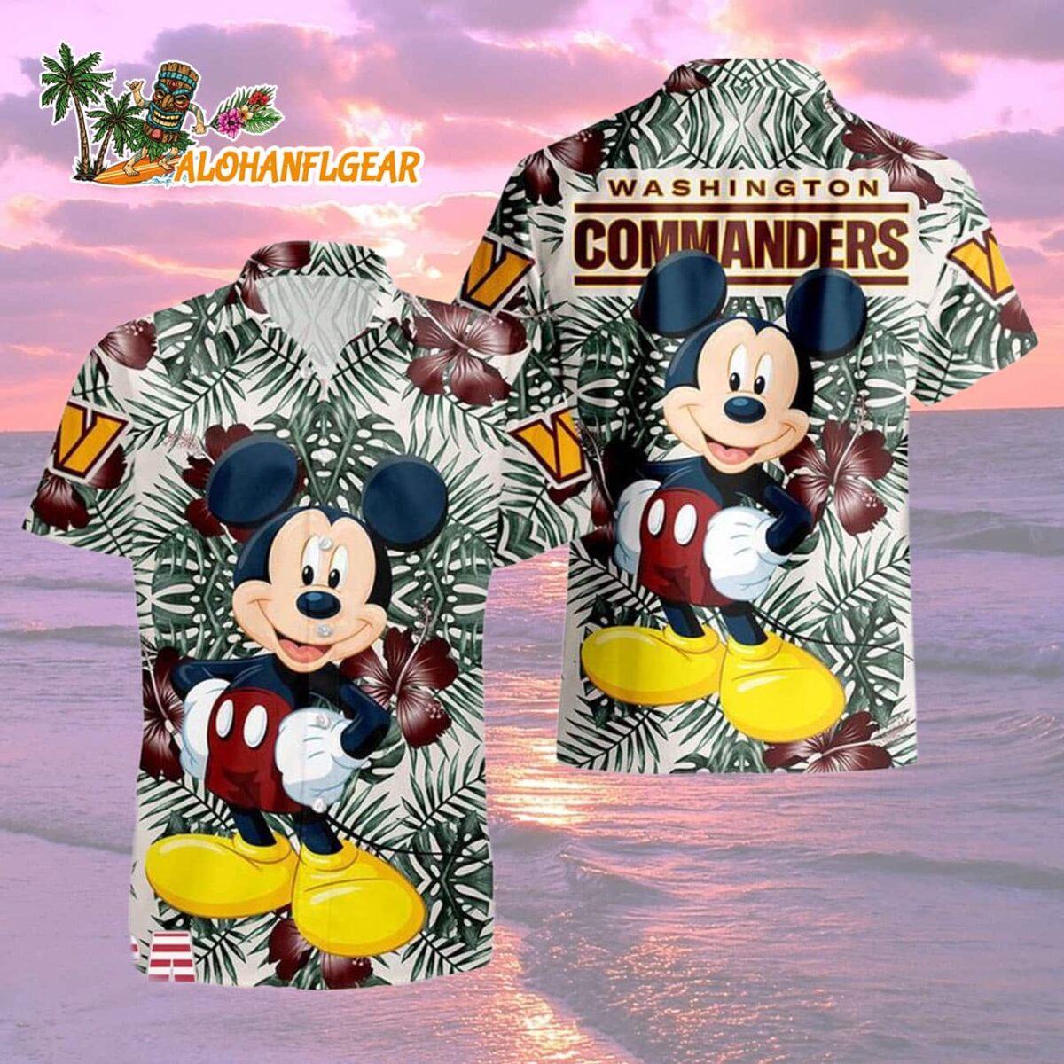 Washington Commanders Mickey Disney Limited Edition Hawaiian Shirt Washington Commanders Aloha Shirt 2