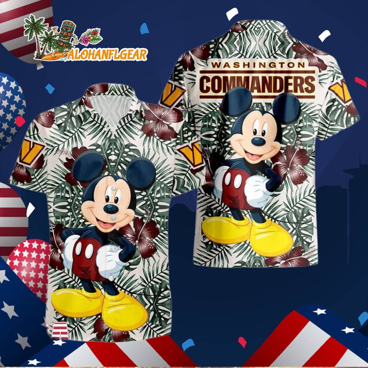 Washington Commanders Mickey Disney Limited Edition Hawaiian Shirt Washington Commanders Aloha Shirt 3