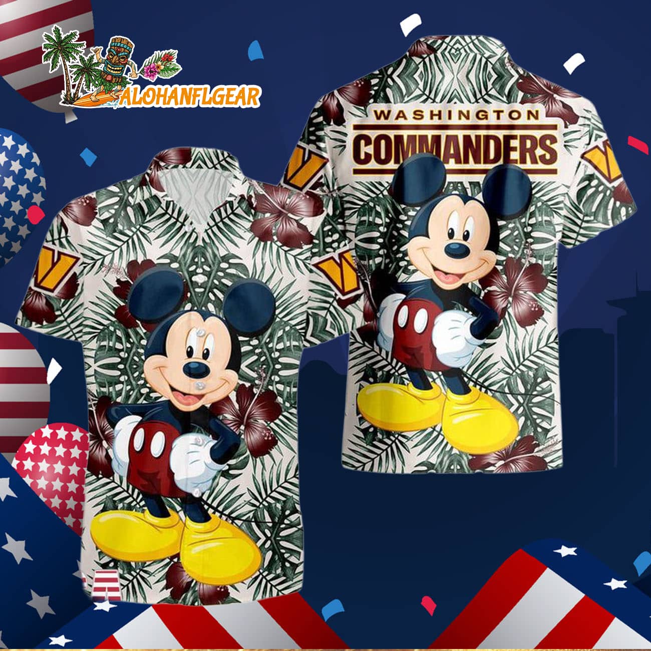 Washington Commanders Mickey Disney Limited Edition Hawaiian Shirt, Washington Commanders Aloha Shirt Washington Commanders Mickey Disney Limited Edition Hawaiian Shirt, Washington Commanders Aloha Shirt