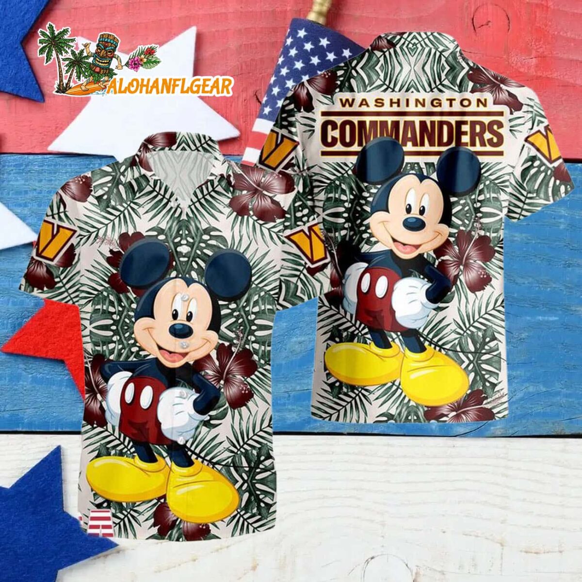 Washington Commanders Mickey Disney Limited Edition Hawaiian Shirt Washington Commanders Aloha Shirt 4