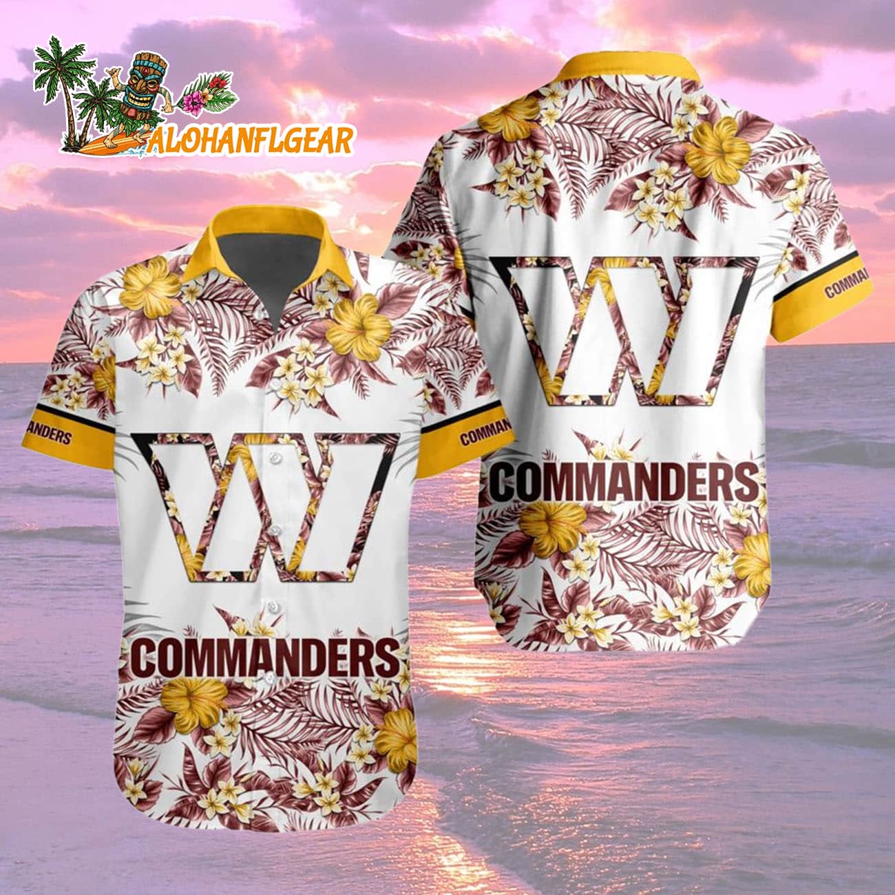 Washington Commanders Special Floral Tropical Team Spirit Hawaiian Shirt, Washington Redskins Aloha Shirt Washington Commanders Special Floral Tropical Team Spirit Hawaiian Shirt, Washington Redskins Aloha Shirt