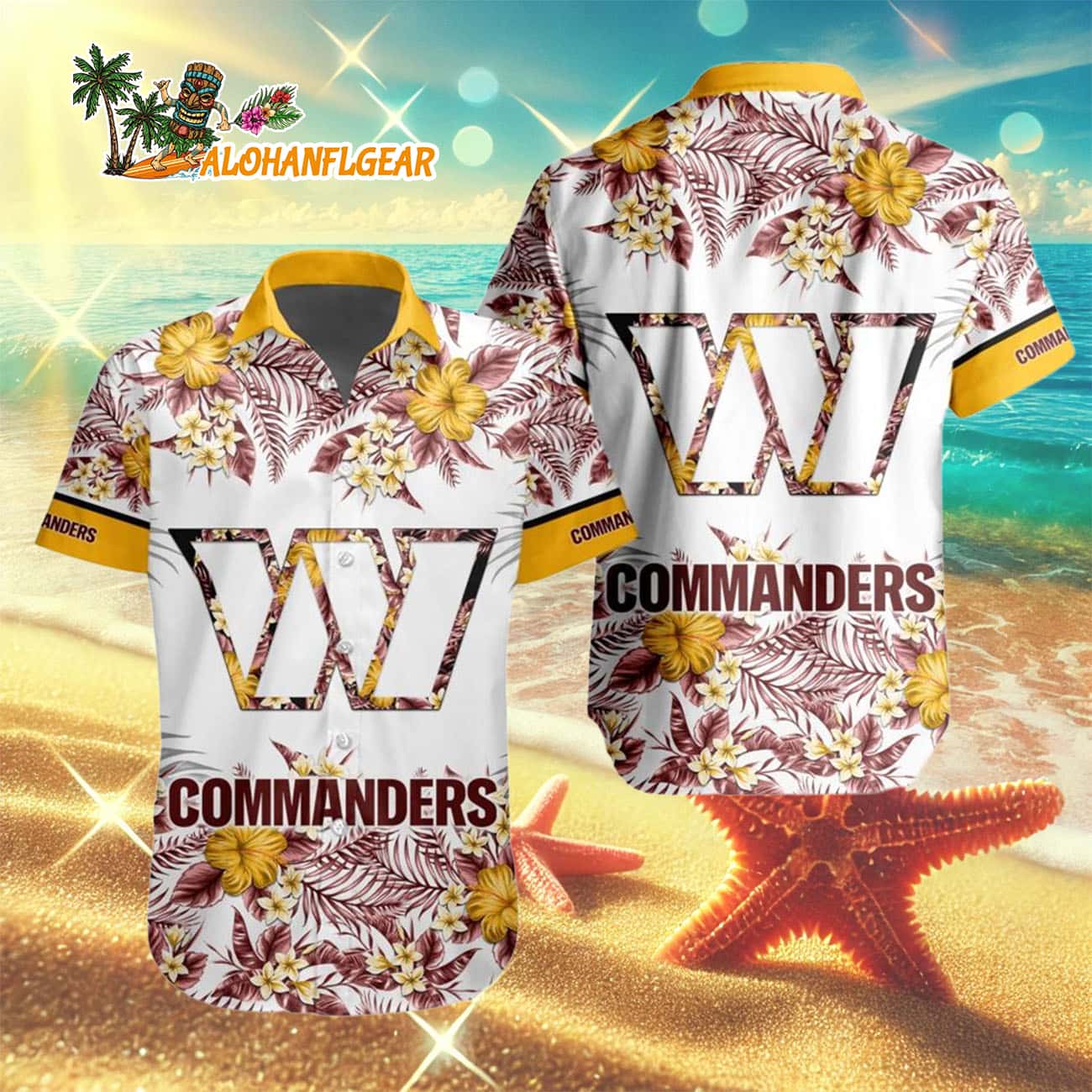 Washington Commanders Special Floral Tropical Team Spirit Hawaiian Shirt, Washington Redskins Aloha Shirt Washington Commanders Special Floral Tropical Team Spirit Hawaiian Shirt, Washington Redskins Aloha Shirt