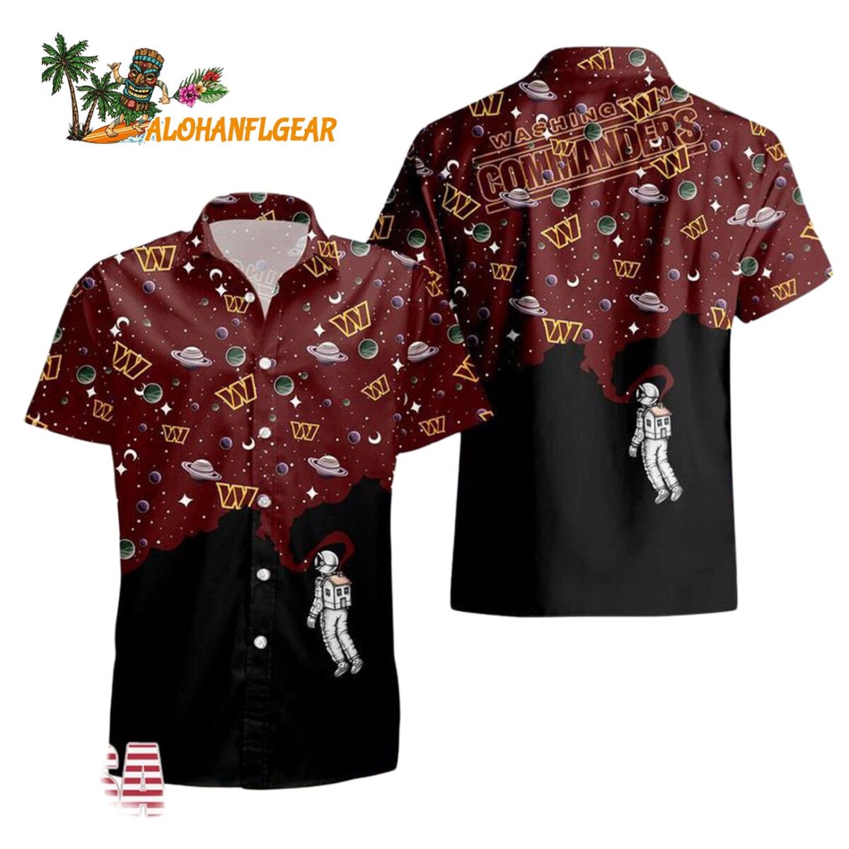 Washington Football Team Universal Astronaut Pattern Hawaiian Shirt Washington Commanders Aloha Shirt 1