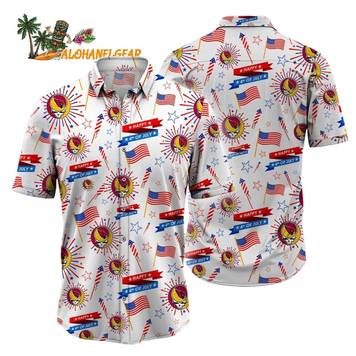 Arizona Cardinals Grateful Dead Hawaiian Shirt 1