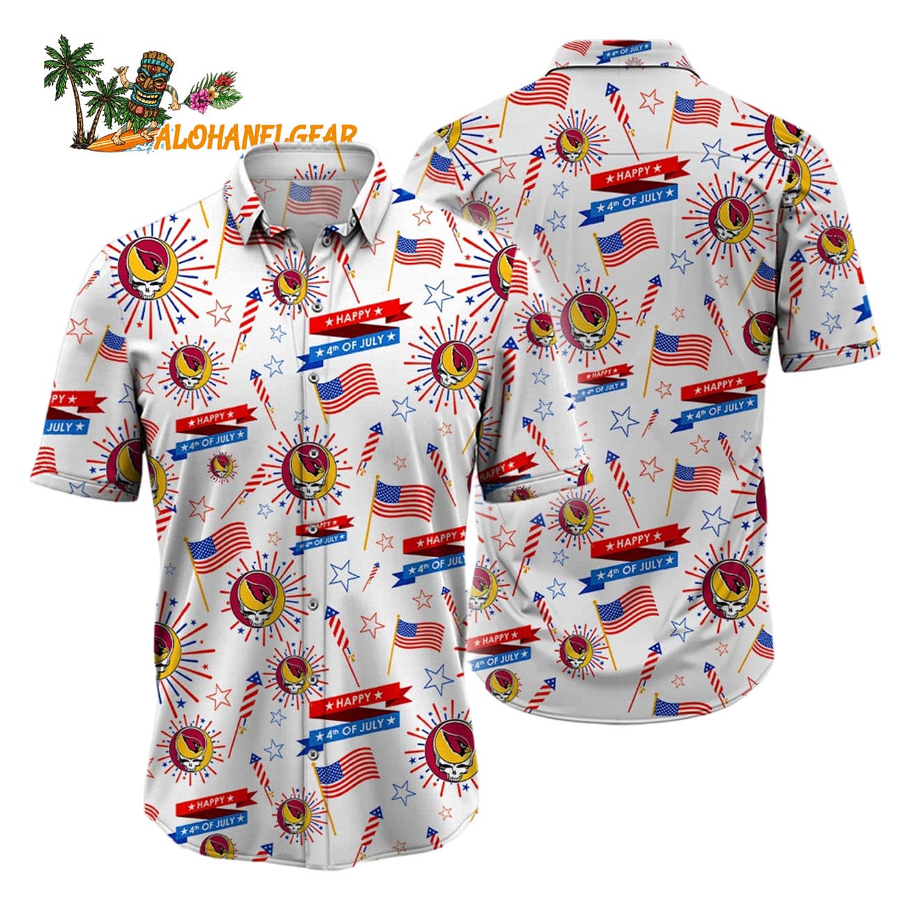 Arizona Cardinals Grateful Dead Hawaiian Shirt Arizona Cardinals Grateful Dead Hawaiian Shirt