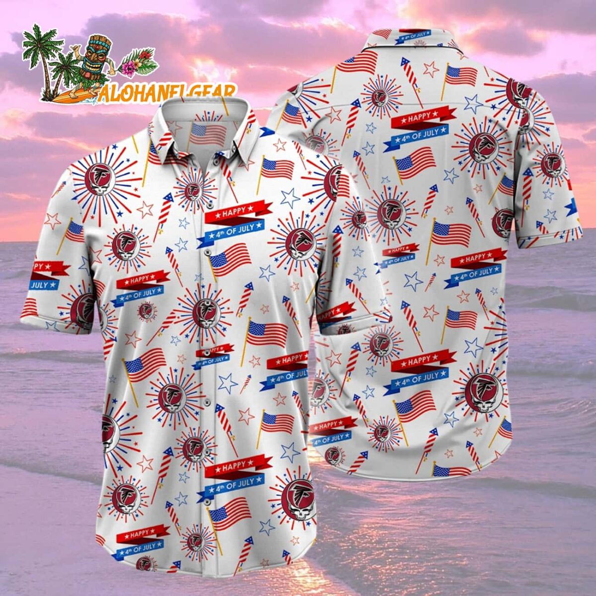 Atlanta Falcons Grateful Dead Hawaiian Shirt 1 Atlanta Falcons Grateful Dead Hawaiian Shirt 2