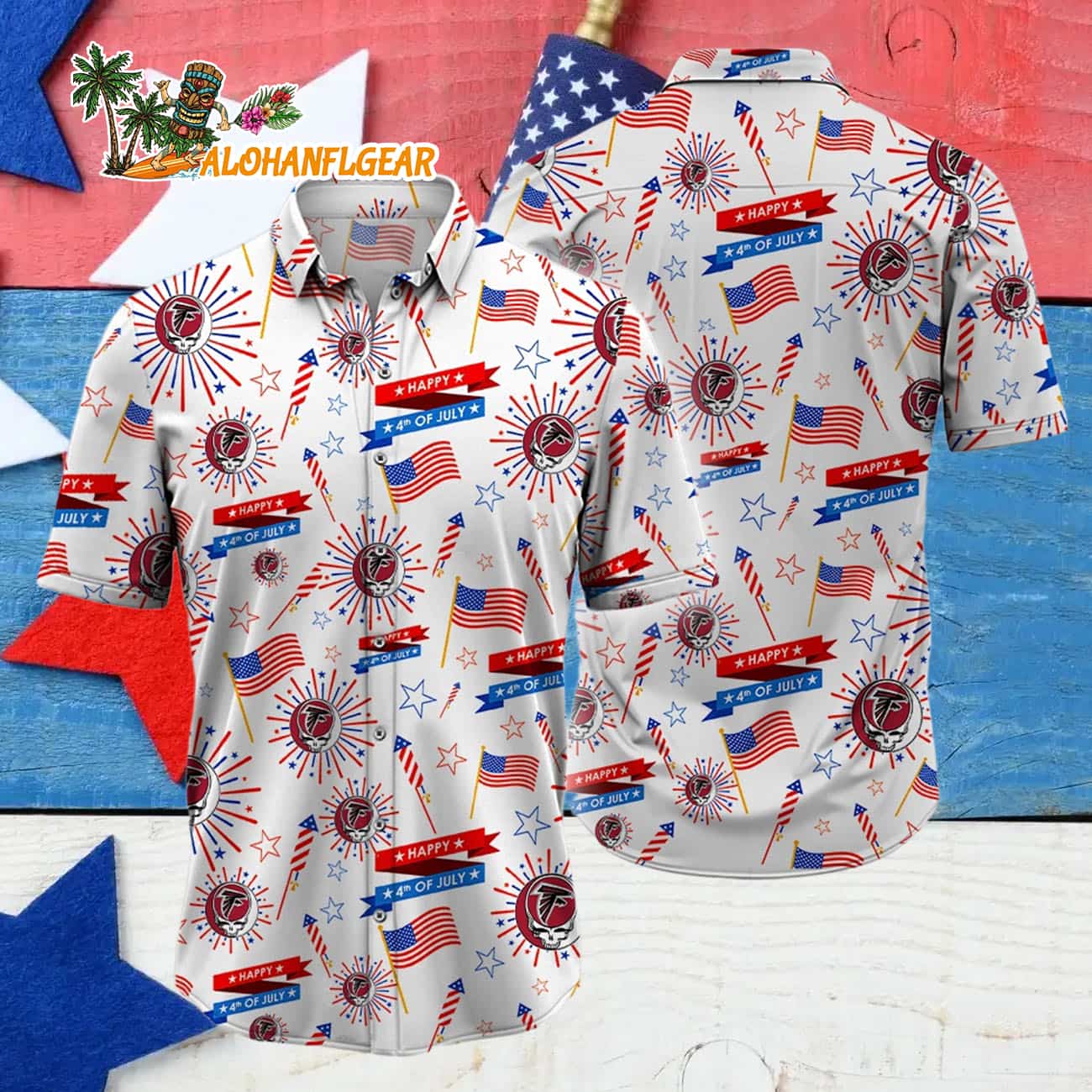 Atlanta Falcons Grateful Dead Hawaiian Shirt Atlanta Falcons Grateful Dead Hawaiian Shirt
