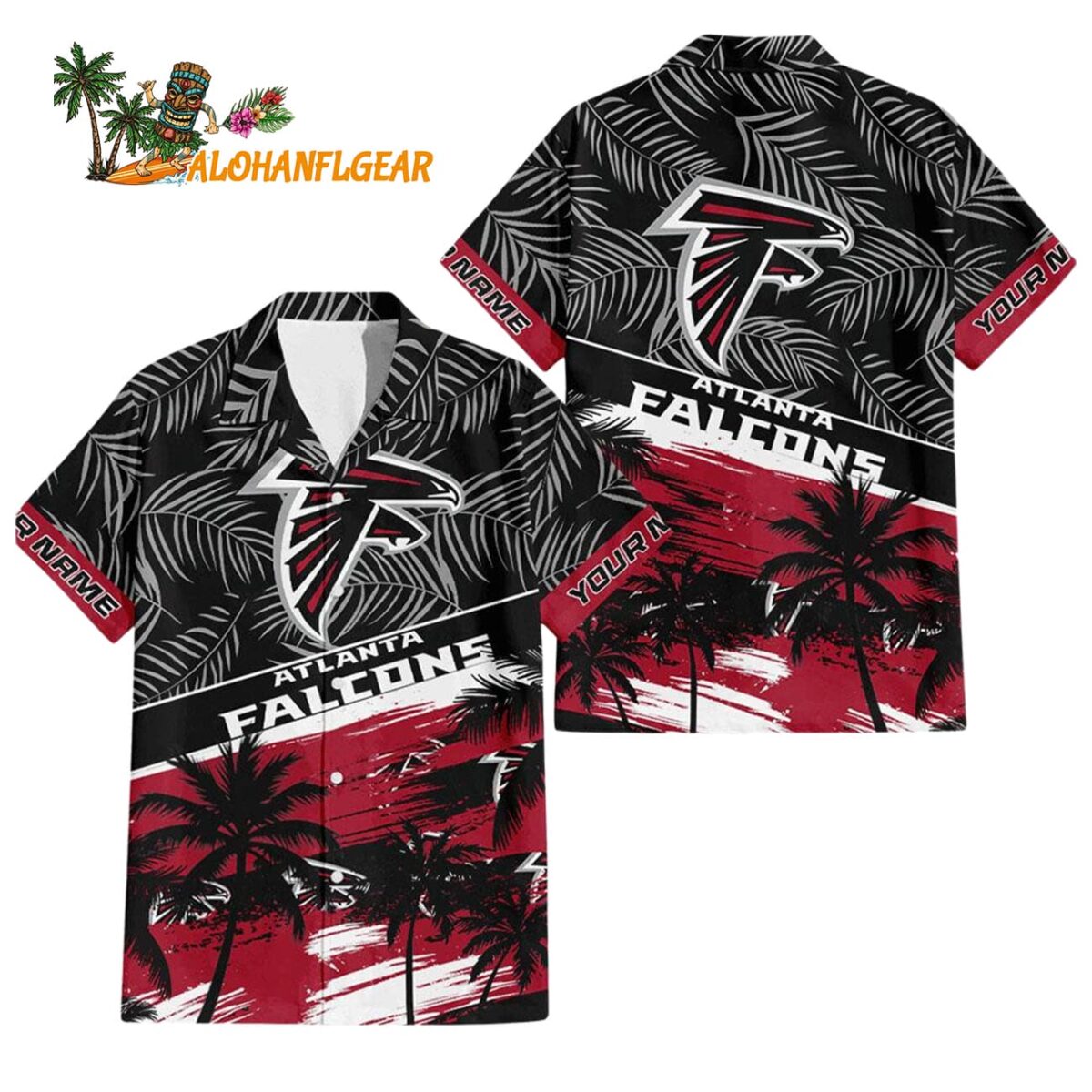 Atlanta Falcons Palm Tree Tropical Trendy Football Custom Name Hawaiian Shirt 1