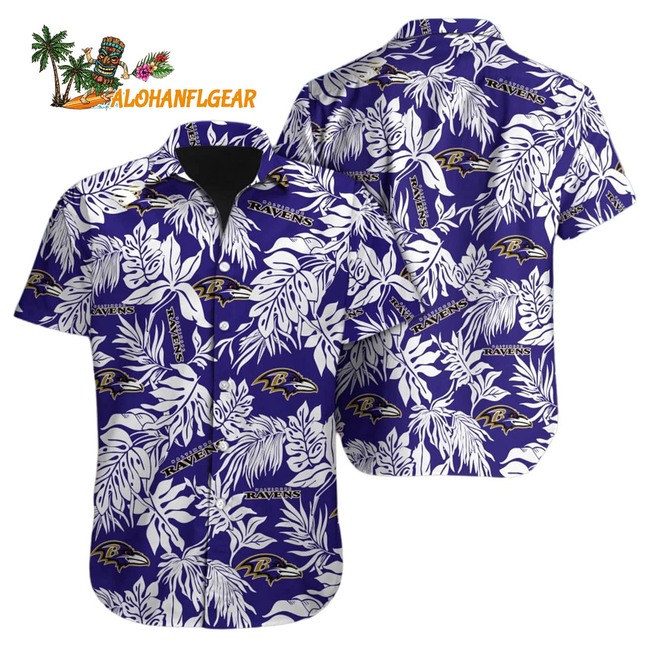 Baltimore Ravens Tropical Leafs Design Hawaiian Shirt Baltimore Ravens Tropical Leafs Design Hawaiian Shirt