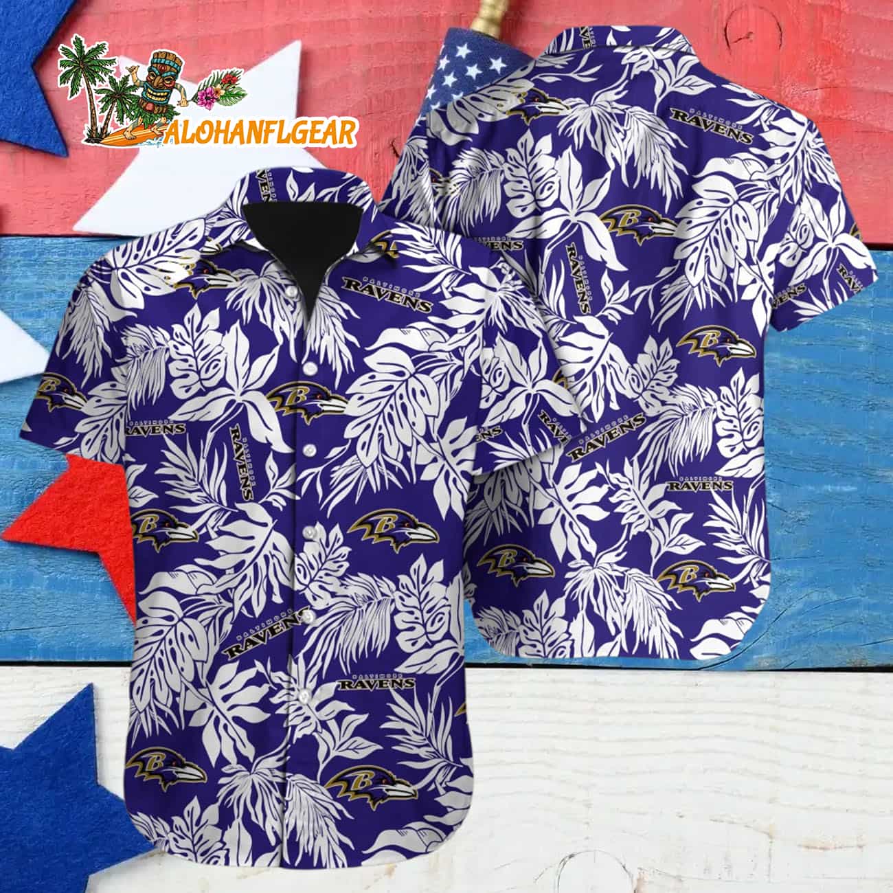 Baltimore Ravens Tropical Leafs Design Hawaiian Shirt Baltimore Ravens Tropical Leafs Design Hawaiian Shirt