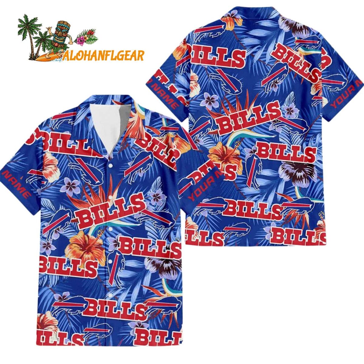 Buffalo Bills Football Team Flower Summer Design Custom Name Hawaiian Shirt 1