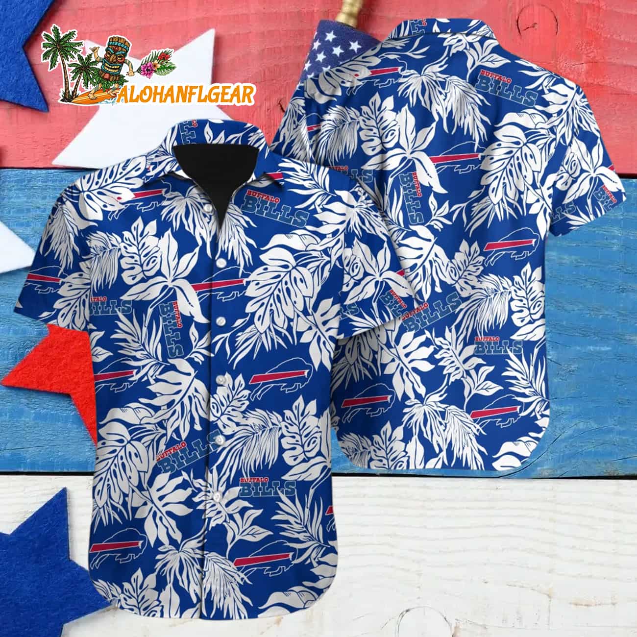 Buffalo Bills Tropical Leafs Design Hawaiian Shirt Buffalo Bills Tropical Leafs Design Hawaiian Shirt