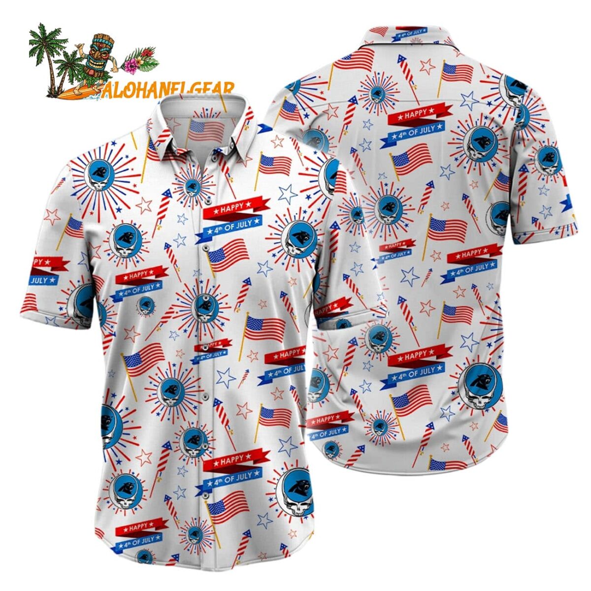 Carolina Panthers Grateful Dead Hawaiian Shirt 1