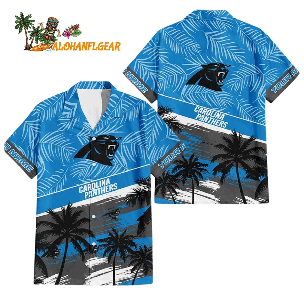 Carolina Panthers Palm Tree Tropical Trendy Football Custom Name Hawaiian Shirt 1