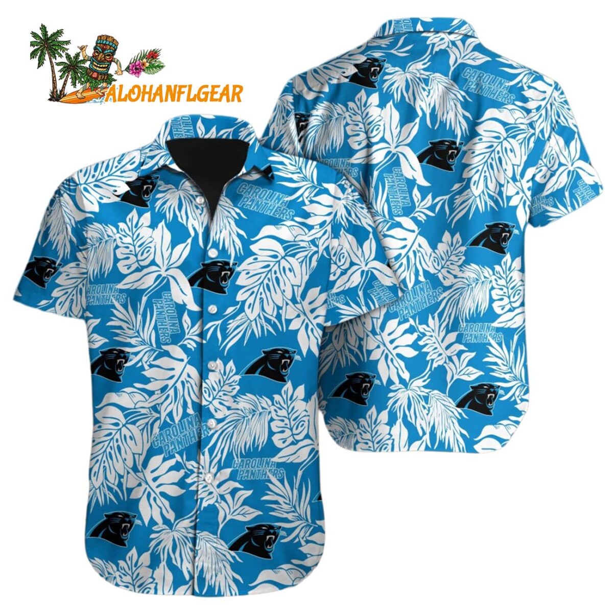 Carolina Panthers Tropical Leafs Design Hawaiian Shirt 1