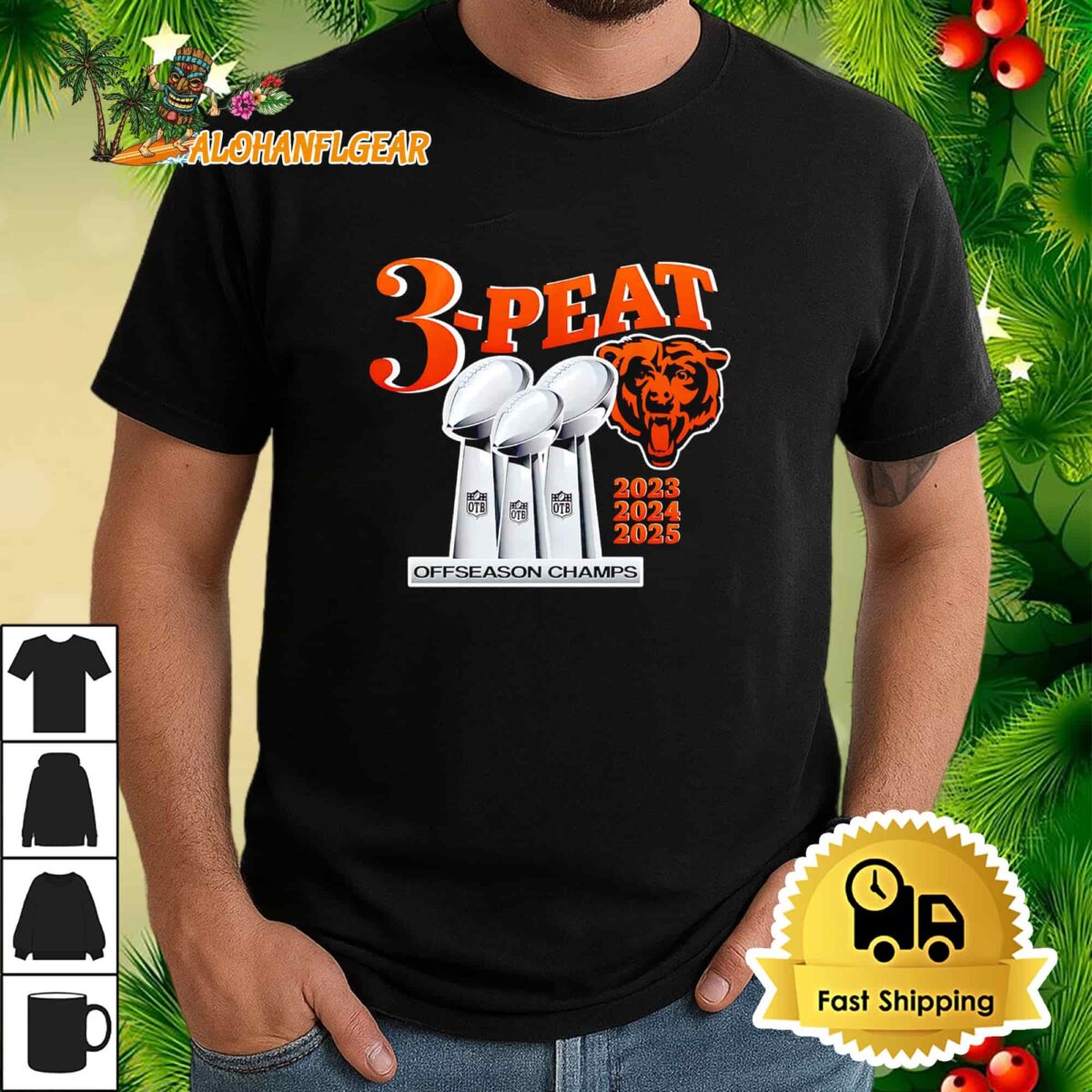 Chicago Bears 3 Peat Offseason Champions 2025 T Shirt 1