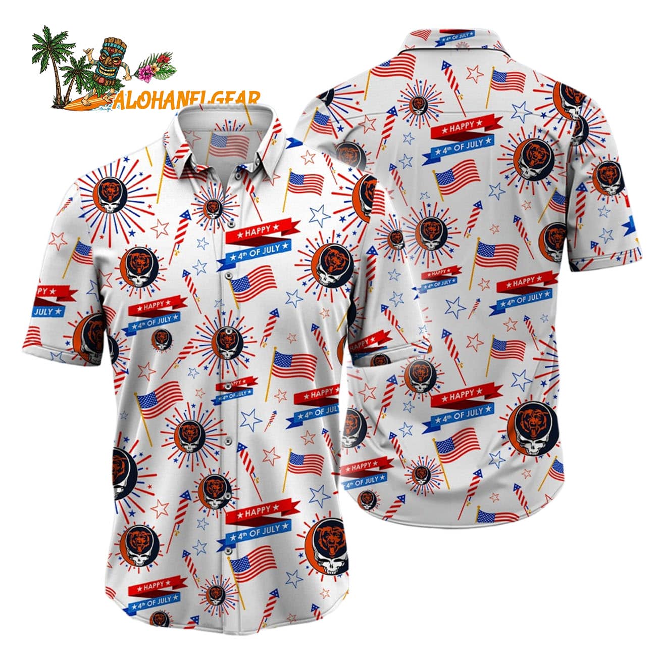 Chicago Bears Grateful Dead Hawaiian Shirt Chicago Bears Grateful Dead Hawaiian Shirt