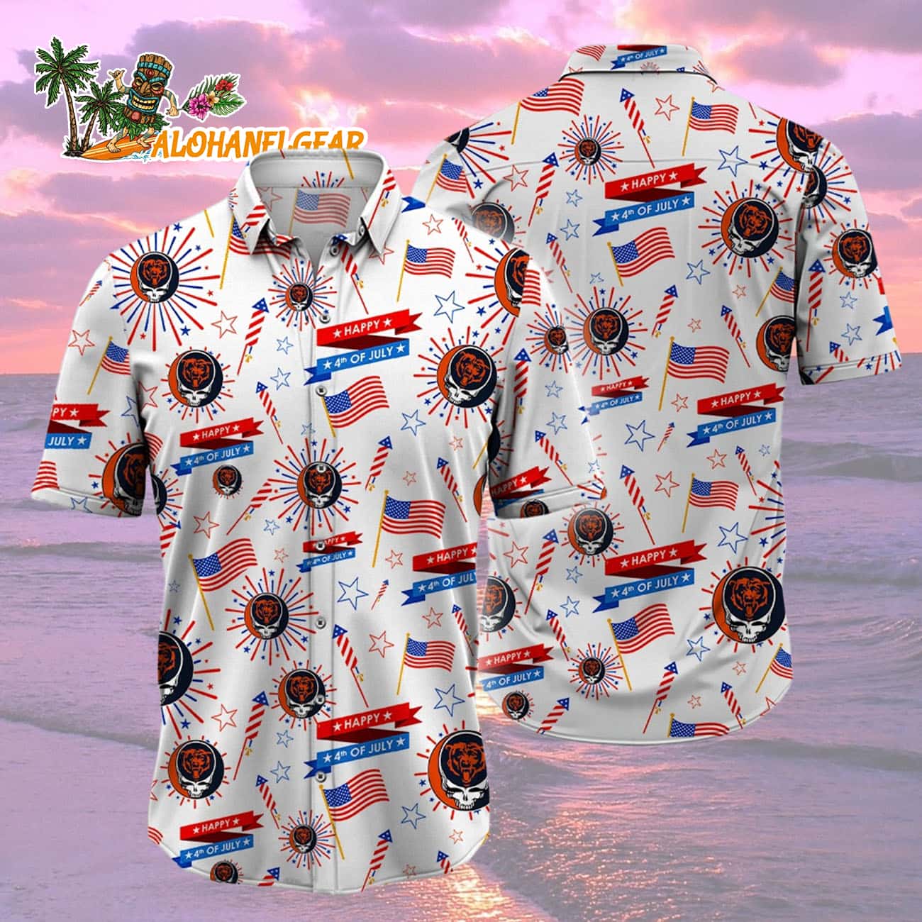Chicago Bears Grateful Dead Hawaiian Shirt Chicago Bears Grateful Dead Hawaiian Shirt