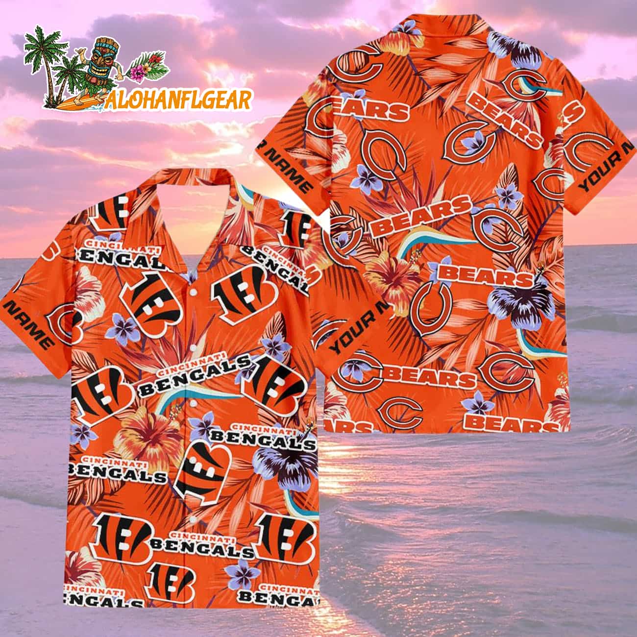 Cincinnati Bengals Football Team Flower Summer Design Custom Name Hawaiian Shirt Cincinnati Bengals Football Team Flower Summer Design Custom Name Hawaiian Shirt