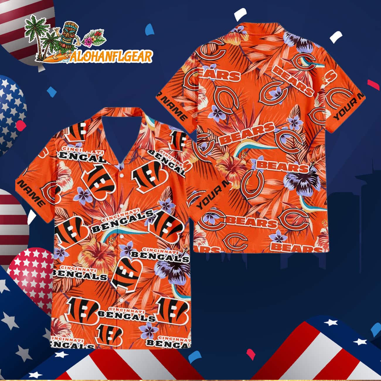 Cincinnati Bengals Football Team Flower Summer Design Custom Name Hawaiian Shirt Cincinnati Bengals Football Team Flower Summer Design Custom Name Hawaiian Shirt